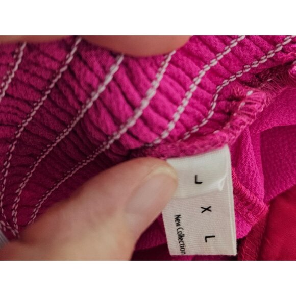 Exlura Fairy Flowy Pink Romper Smocked Waist & Flutter Sleeves Size Large - Picture 8 of 10